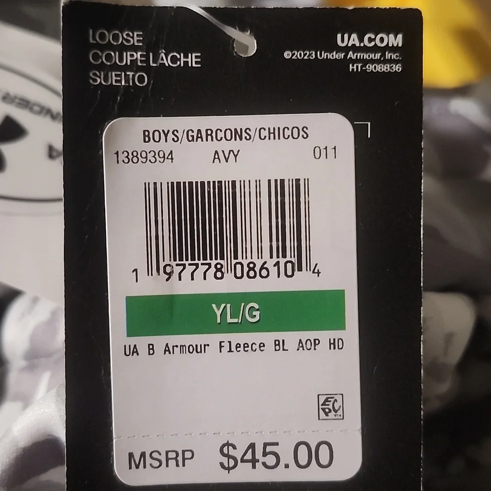 NWT Under Armour Fleece® Big Logo Grey Camo Hoodie - Youth Boys - Various Sizes - Picture 2 of 6